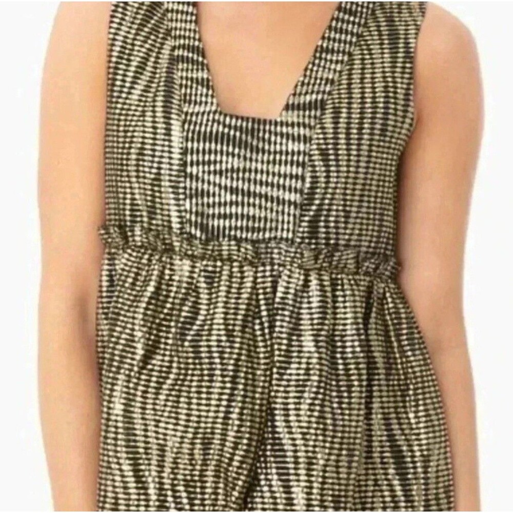 NWOTs Tuckernuck Gold Jacquard Peplum Lucia Top Women Size M Metallic Sleeveless